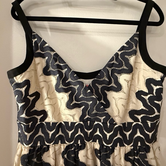 Kate Spade Sand Dune Lace Midi Dress- Black and Cream - Picture 3 of 4